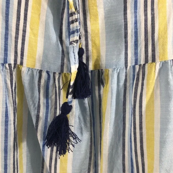 Anthropologie Striped Gauzy Tie Front Babydoll Dress Size Small - Picture 5 of 11